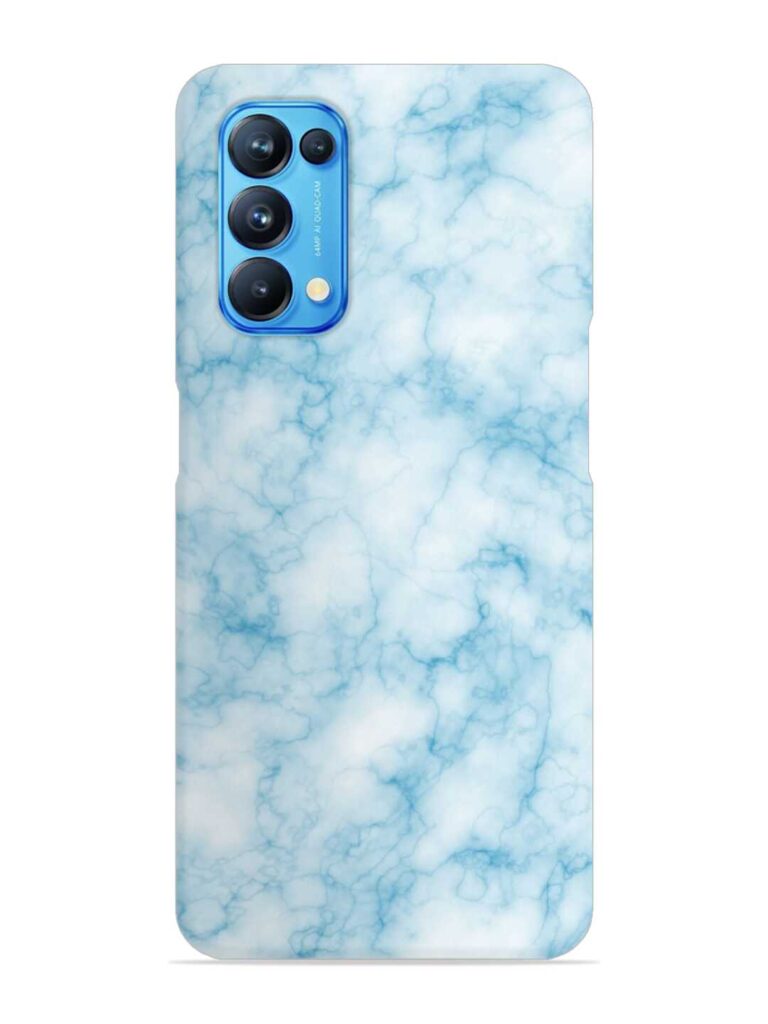 Blue White Natural Marble Snap Case for Oppo Reno 5 Zapvi