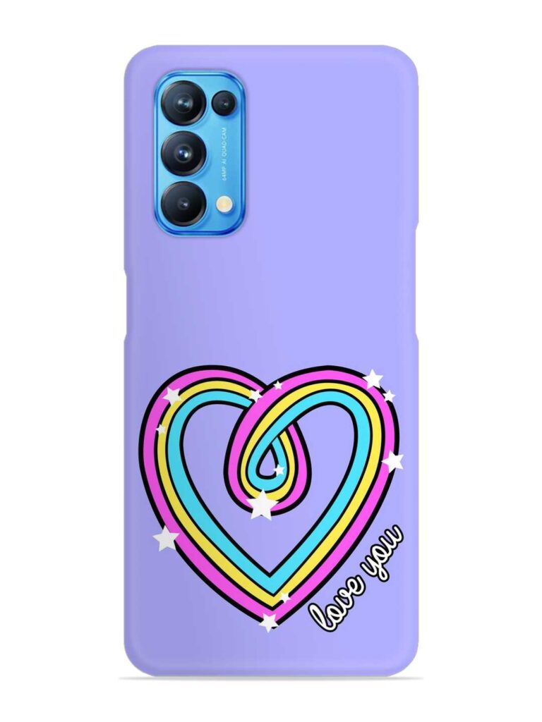 Colorful Rainbow Heart Snap Case for Oppo Reno 5 Zapvi