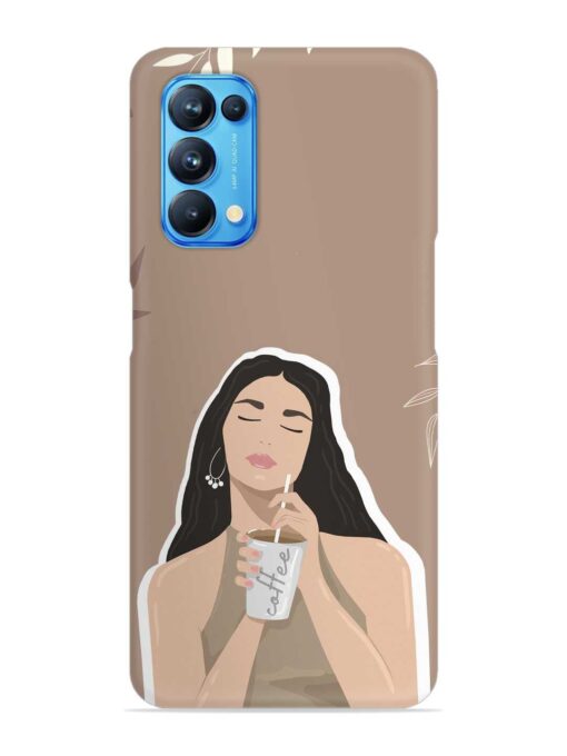 Girl With Coffee Snap Case for Oppo Reno 5 Zapvi