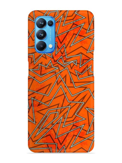 Abstract Orange Retro Snap Case for Oppo Reno 5 Zapvi