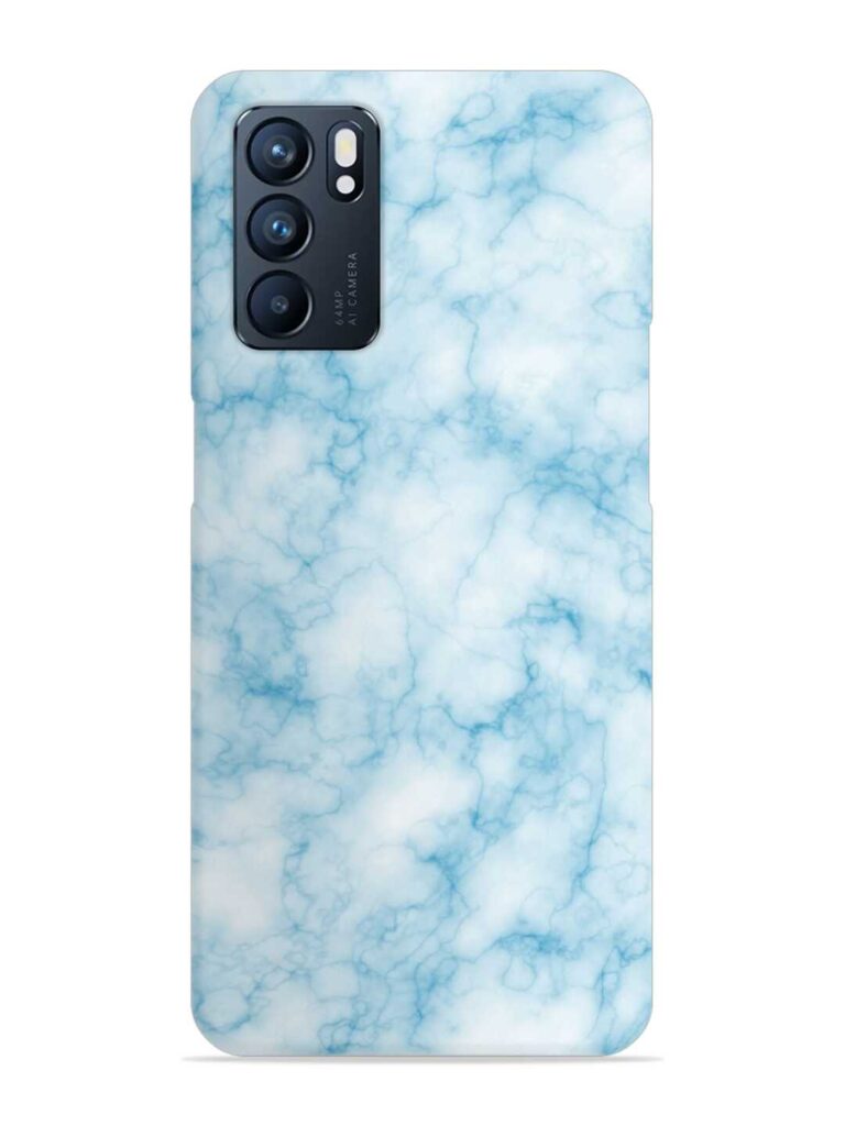 Blue White Natural Marble Snap Case for Oppo Reno 6 (5G) Zapvi