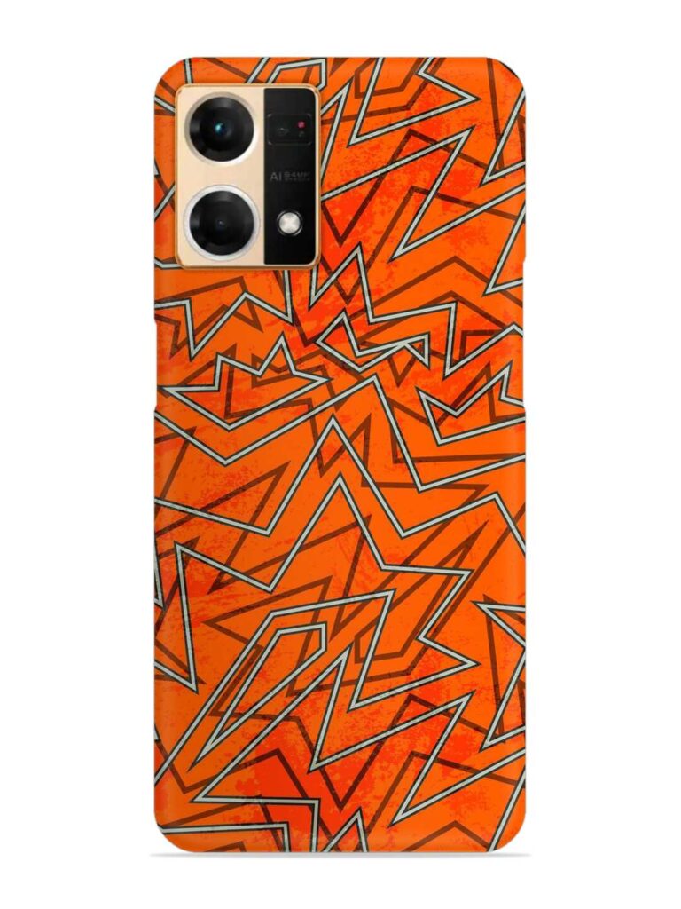 Abstract Orange Retro Snap Case for Oppo Reno 7 (4G) Zapvi