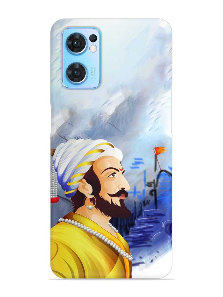 Shivaji Maharaj Color Paint Art Snap Case for Oppo Reno 7 (5G) Zapvi