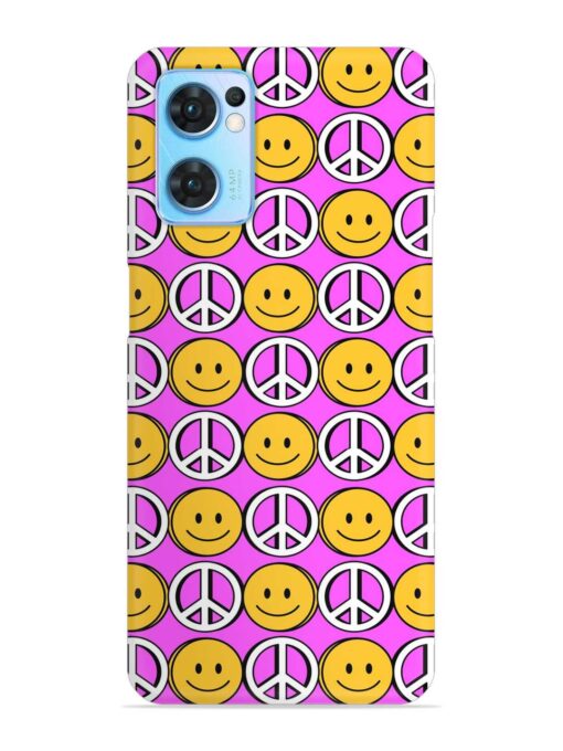 Smiley Face Peace Snap Case for Oppo Reno 7 (5G) Zapvi