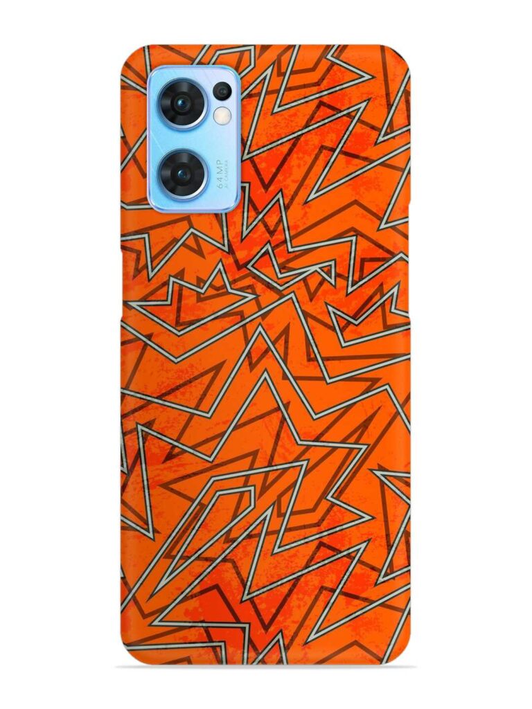 Abstract Orange Retro Snap Case for Oppo Reno 7 (5G) Zapvi