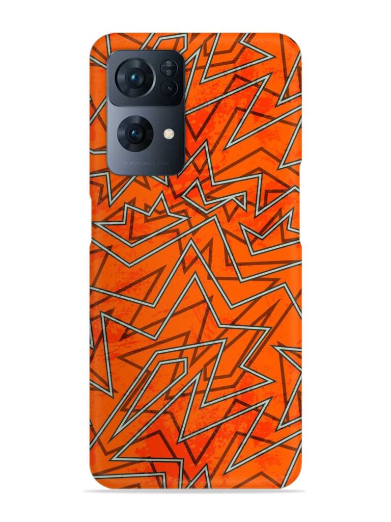 Abstract Orange Retro Snap Case for Oppo Reno 7 Pro (5G) Zapvi