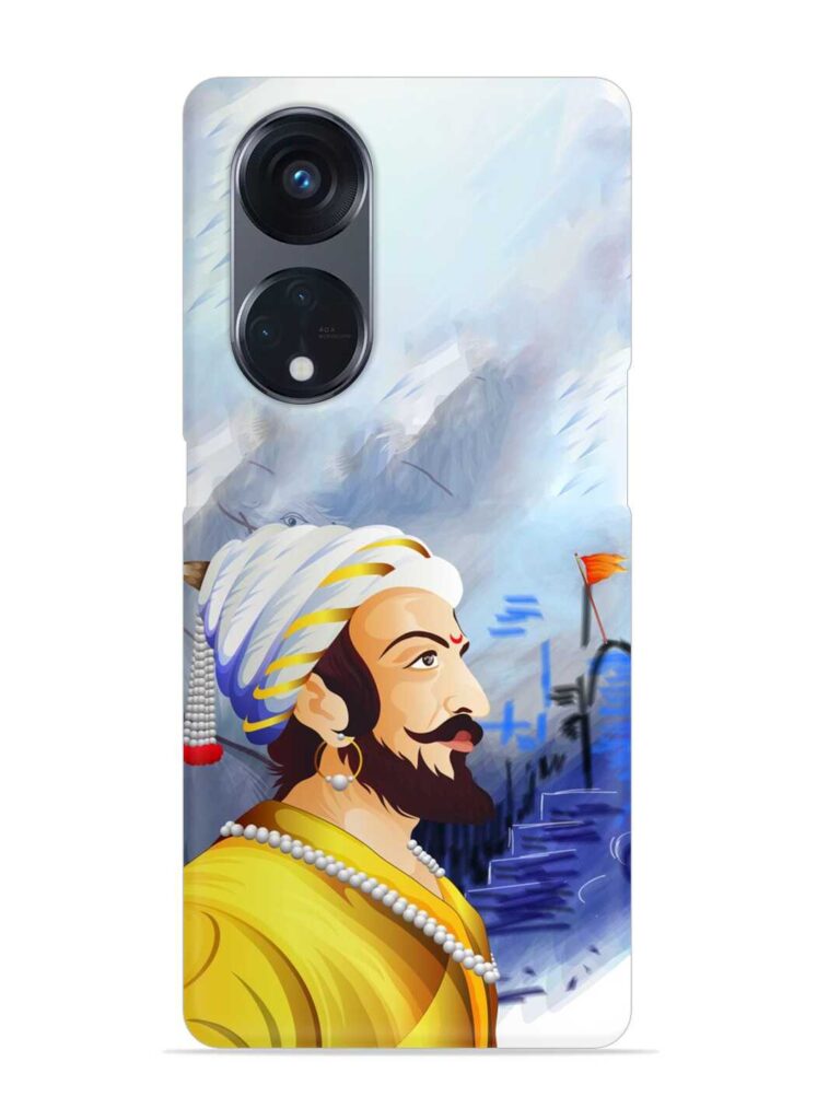 Shivaji Maharaj Color Paint Art Snap Case for Oppo Reno 8T (5G) Zapvi