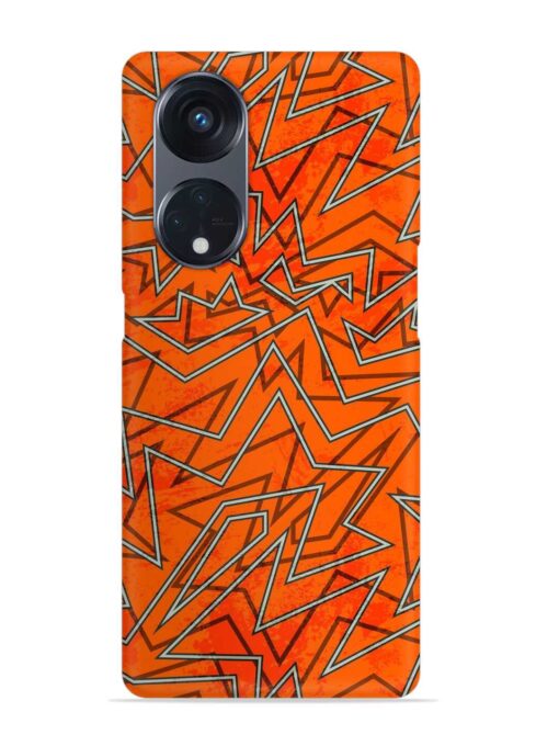 Abstract Orange Retro Snap Case for Oppo Reno 8T (5G) Zapvi