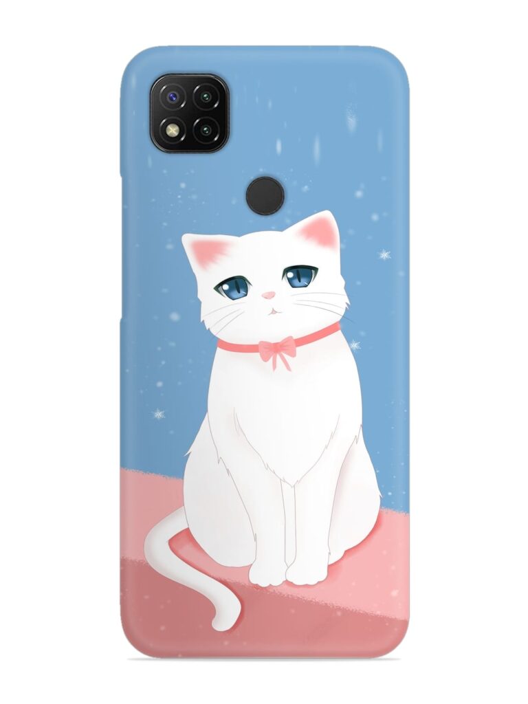 Cute White Cat Snap Case for Poco C31 Zapvi