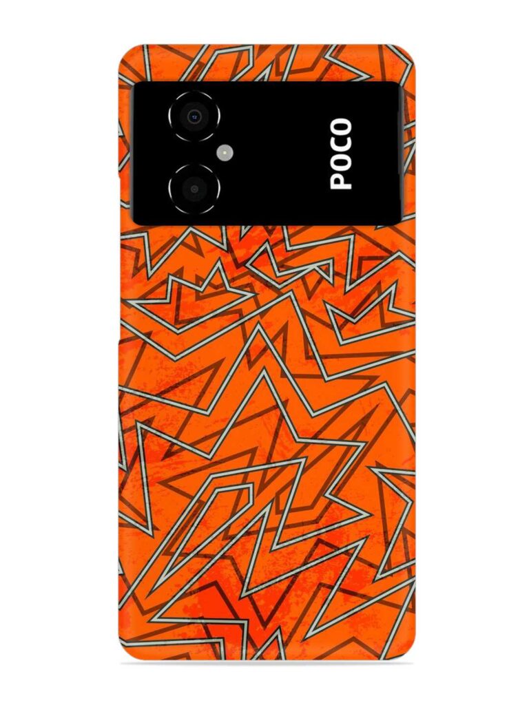 Abstract Orange Retro Snap Case for Poco M4 (5G) Zapvi
