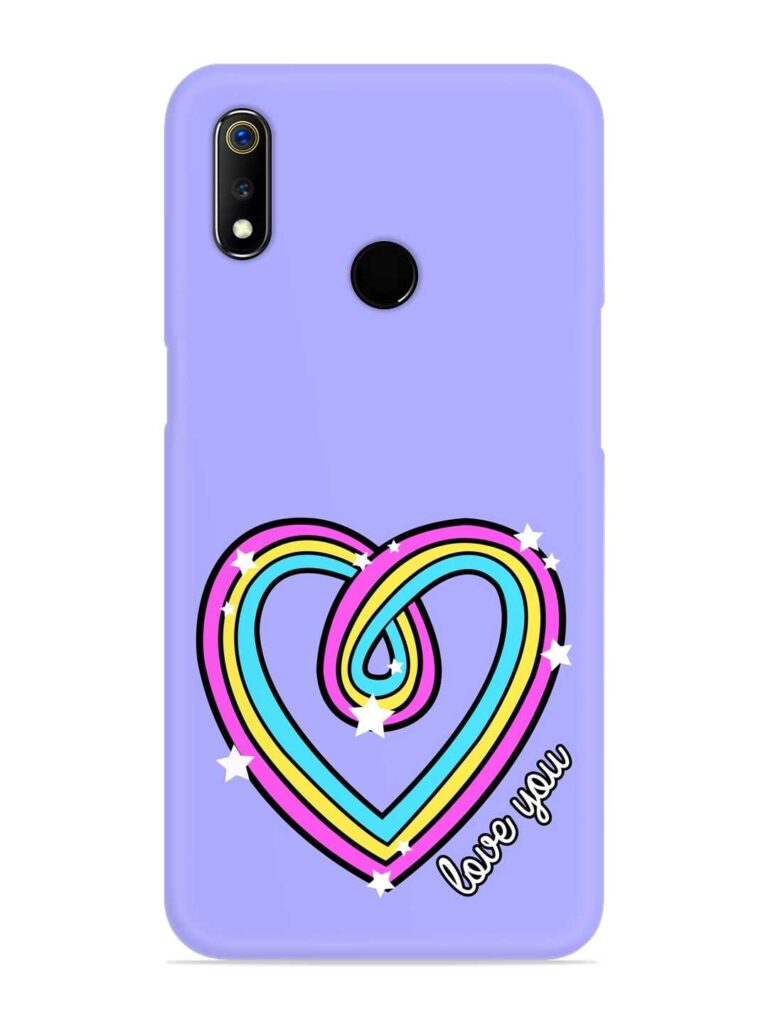 Colorful Rainbow Heart Snap Case for Realme 3 Pro Zapvi