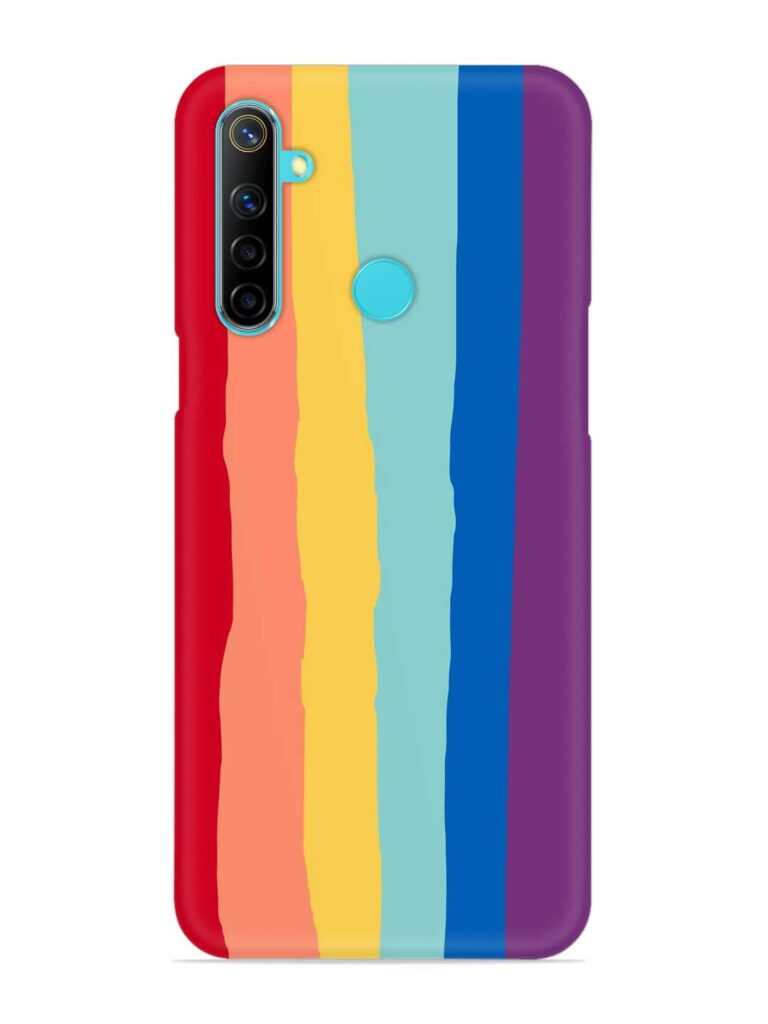 Rainbow Genuine Liquid Snap Case for Realme 5 Zapvi