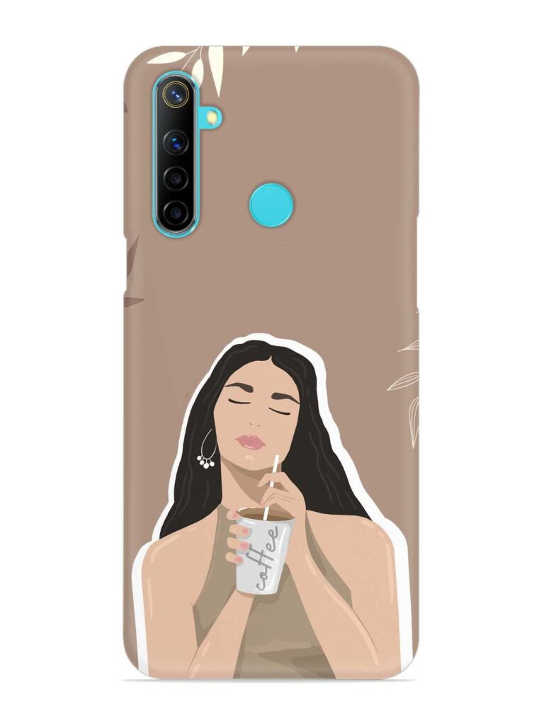 Girl With Coffee Snap Case for Realme 5 Zapvi