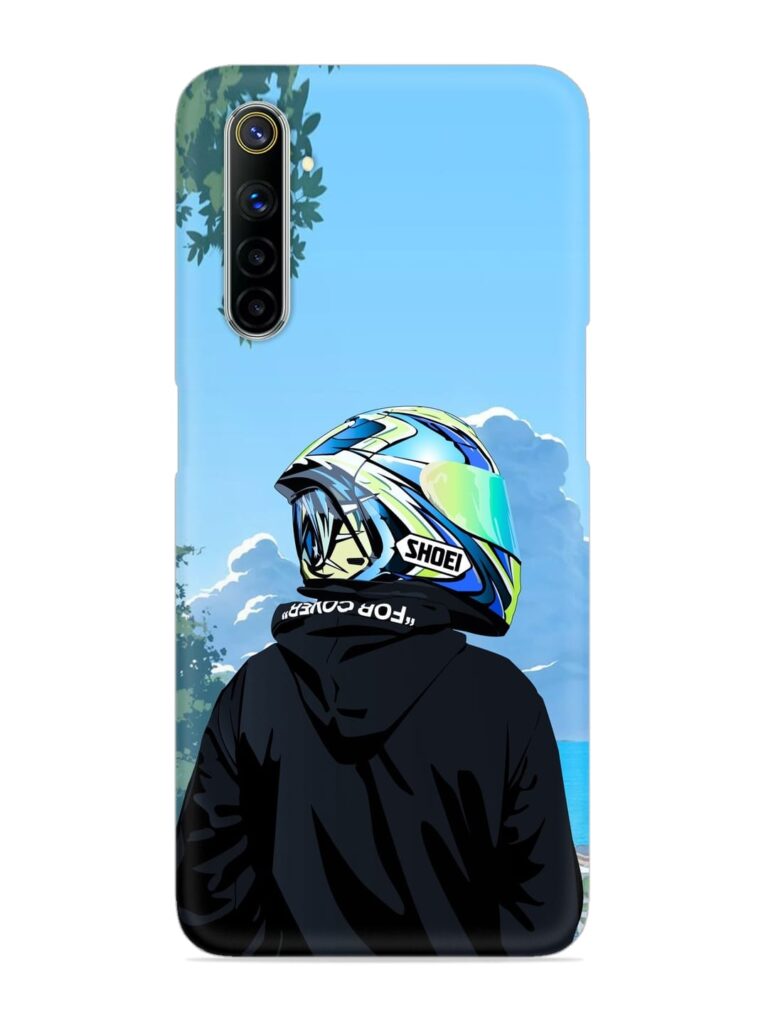 Rider With Helmet Snap Case for Realme 6 Zapvi