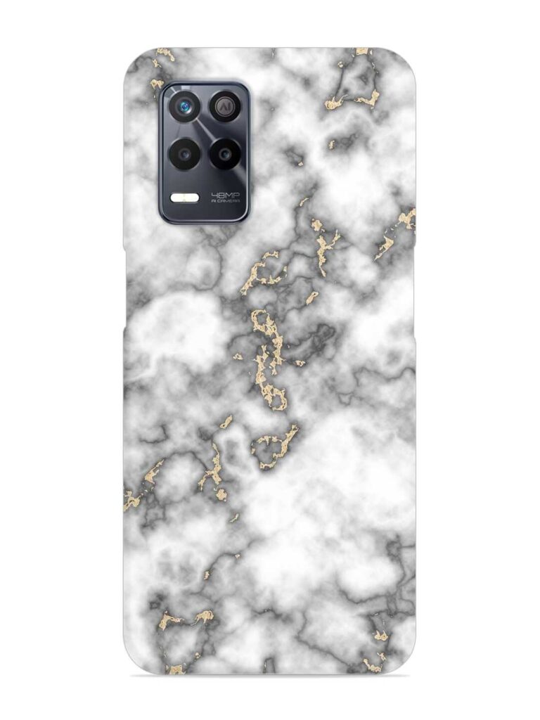Gray And Gold Marble Snap Case for Realme 8s (5G) Zapvi