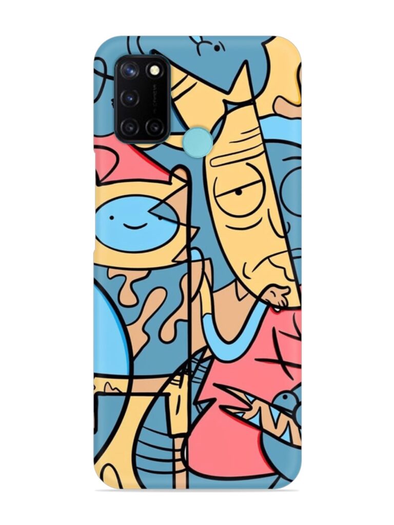 Silly Face Doodle Snap Case for RealMe C17 Zapvi