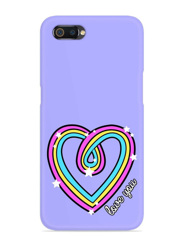 Colorful Rainbow Heart Snap Case for Realme C2 Zapvi