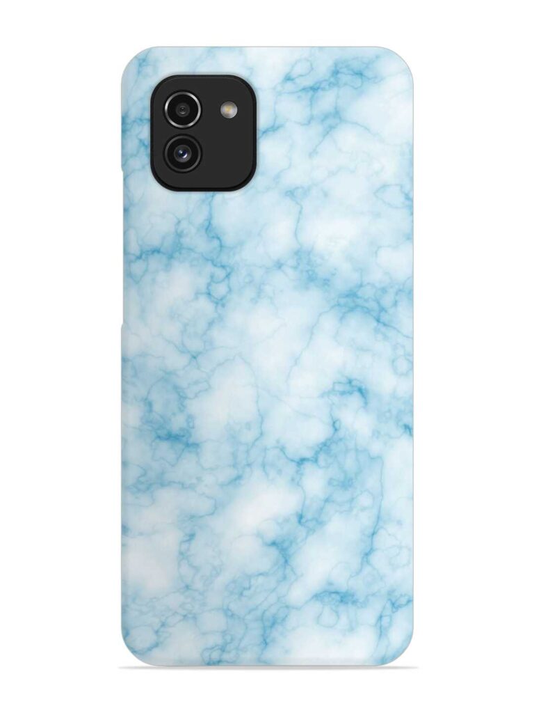 Blue White Natural Marble Snap Case for Samsung Galaxy A03 Zapvi