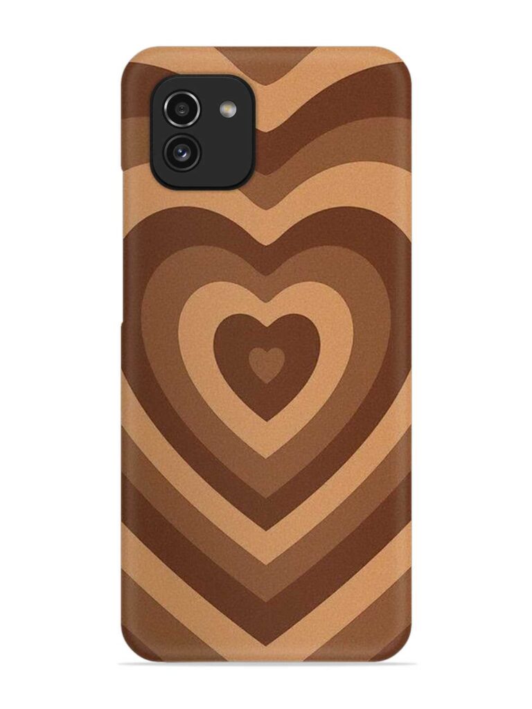 Brown Heart Snap Case for Samsung Galaxy A03 Zapvi