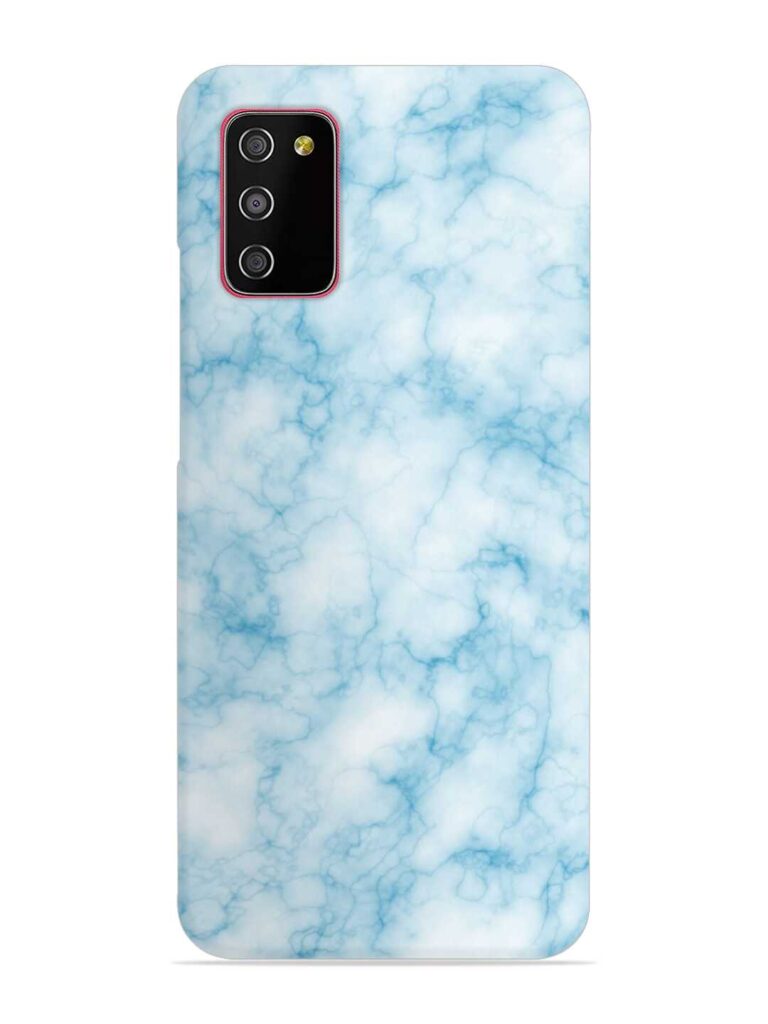 Blue White Natural Marble Snap Case for Samsung Galaxy A03s Zapvi