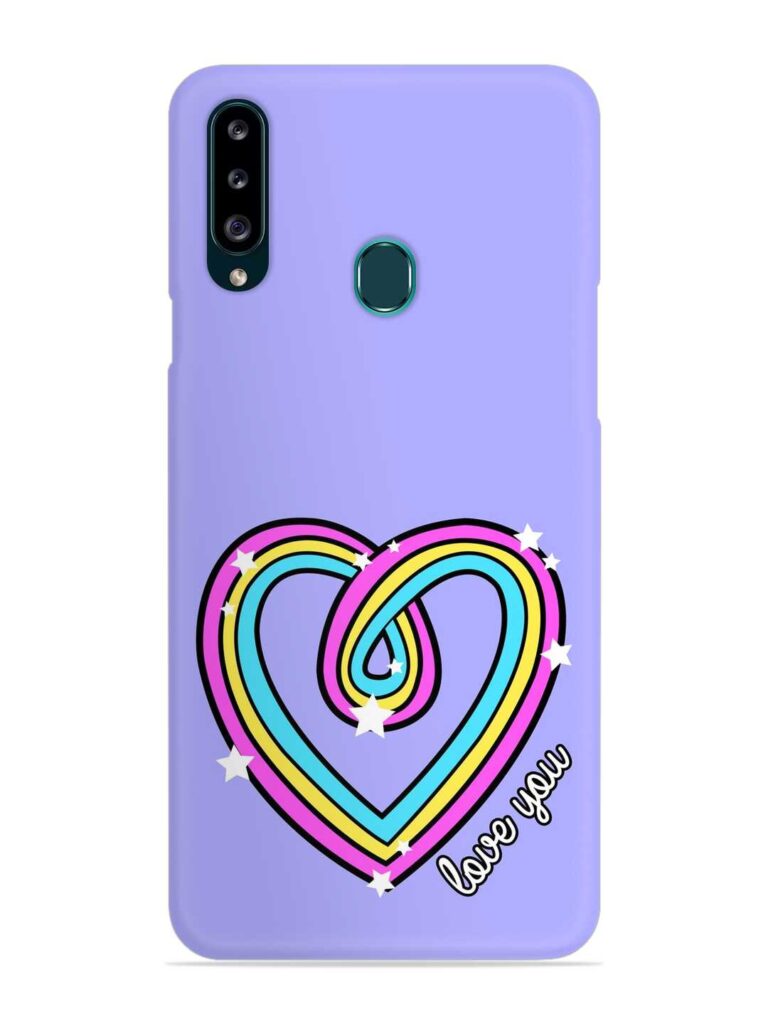 Colorful Rainbow Heart Snap Case for Samsung Galaxy A20s Zapvi