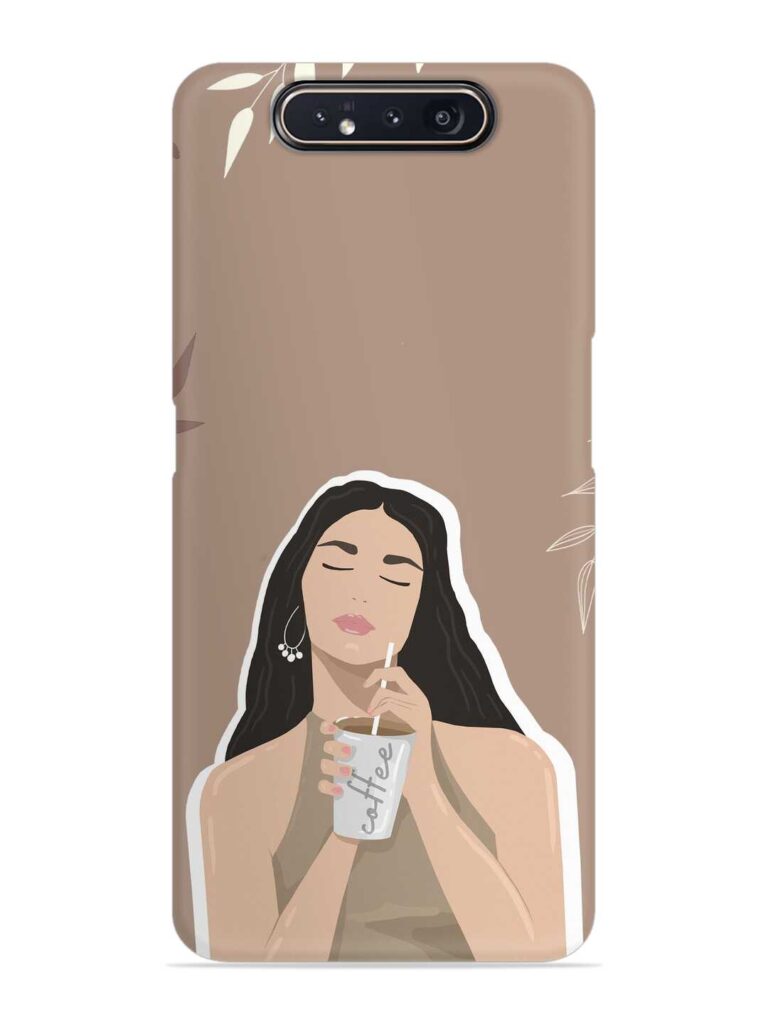 Girl With Coffee Snap Case for Samsung Galaxy A80 Zapvi
