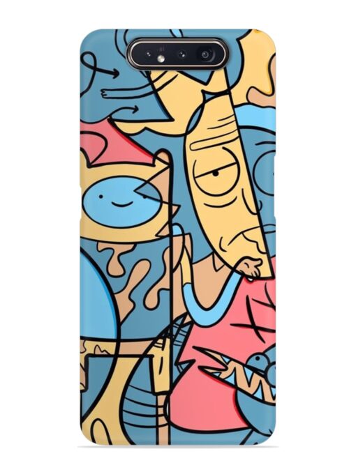 Silly Face Doodle Snap Case for Samsung Galaxy A80 Zapvi