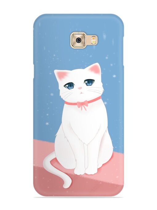 Cute White Cat Snap Case for Samsung Galaxy C7 Pro Zapvi