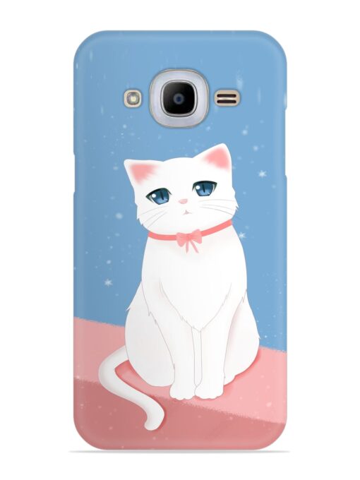 Cute White Cat Snap Case for Samsung Galaxy J2 (2016) Zapvi