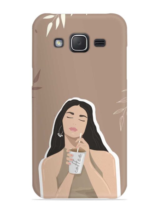 Girl With Coffee Snap Case for Samsung Galaxy J7 (2015) Zapvi