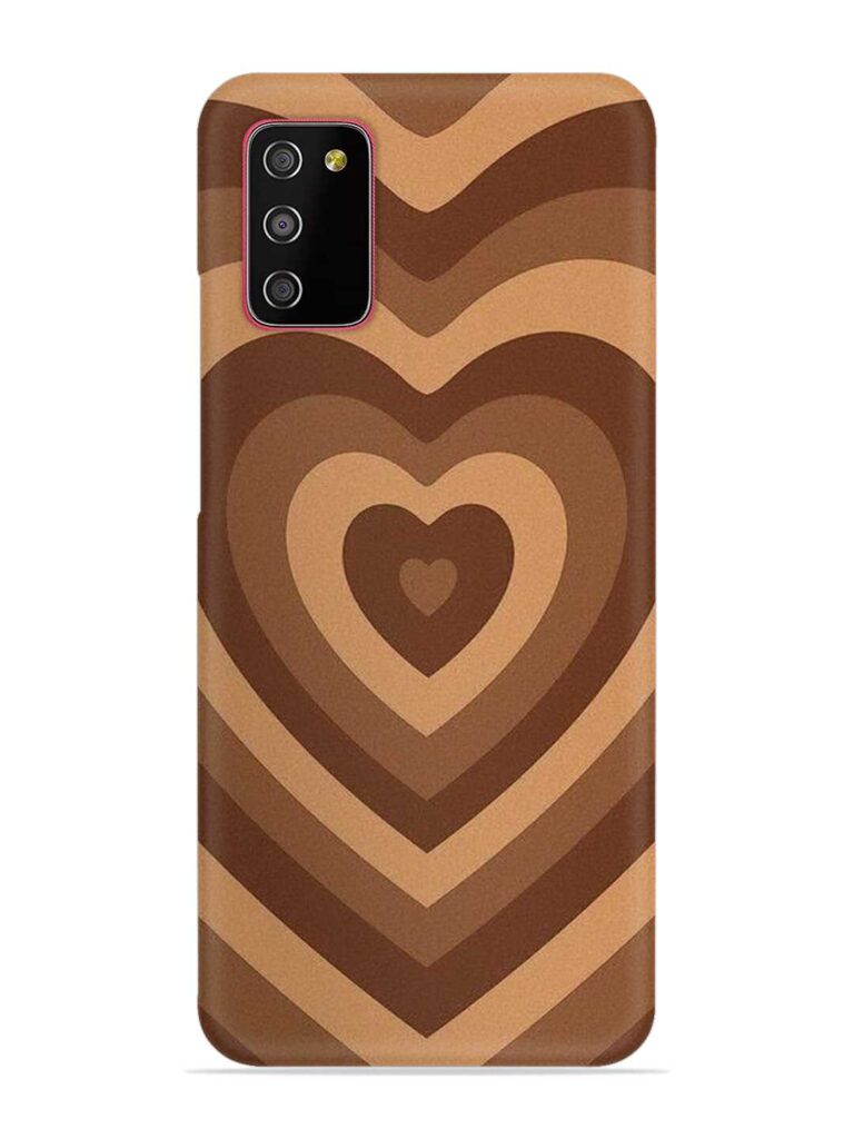 Brown Heart Snap Case for Samsung Galaxy M02s Zapvi