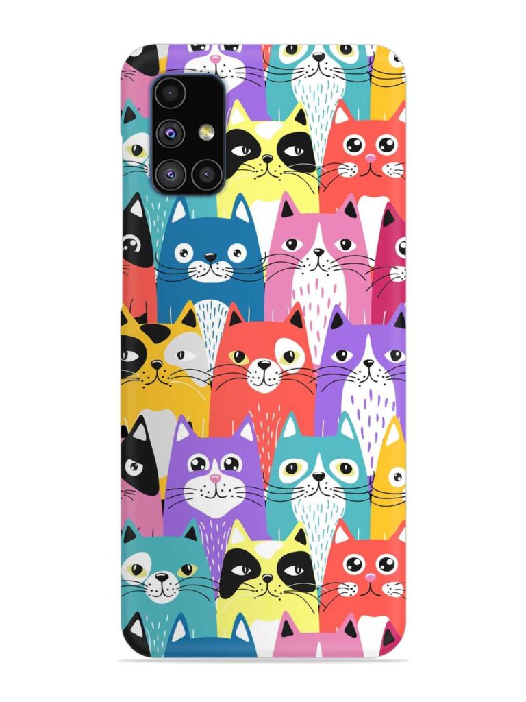 Funny Cartoon Cats Snap Case for Samsung Galaxy M51 Zapvi