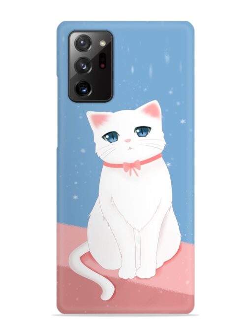 Cute White Cat Snap Case for Samsung Galaxy Note 20 Ultra Zapvi