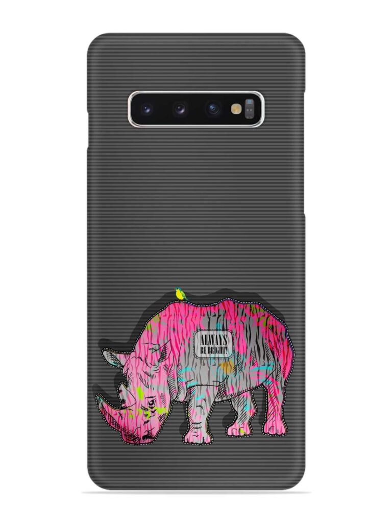 Vector Psychedelic Rhinoceros Snap Case for Samsung Galaxy S10 Zapvi