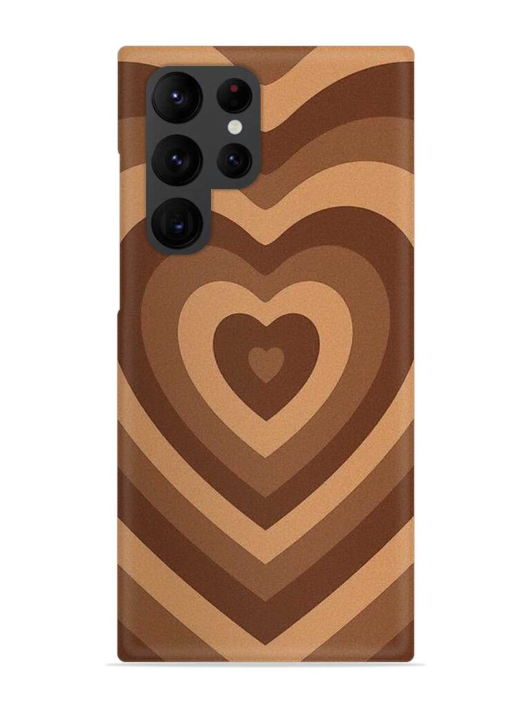 Brown Heart Snap Case for Samsung Galaxy S22 Ultra Zapvi