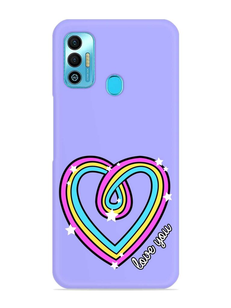 Colorful Rainbow Heart Snap Case for Tecno Spark 7T Zapvi