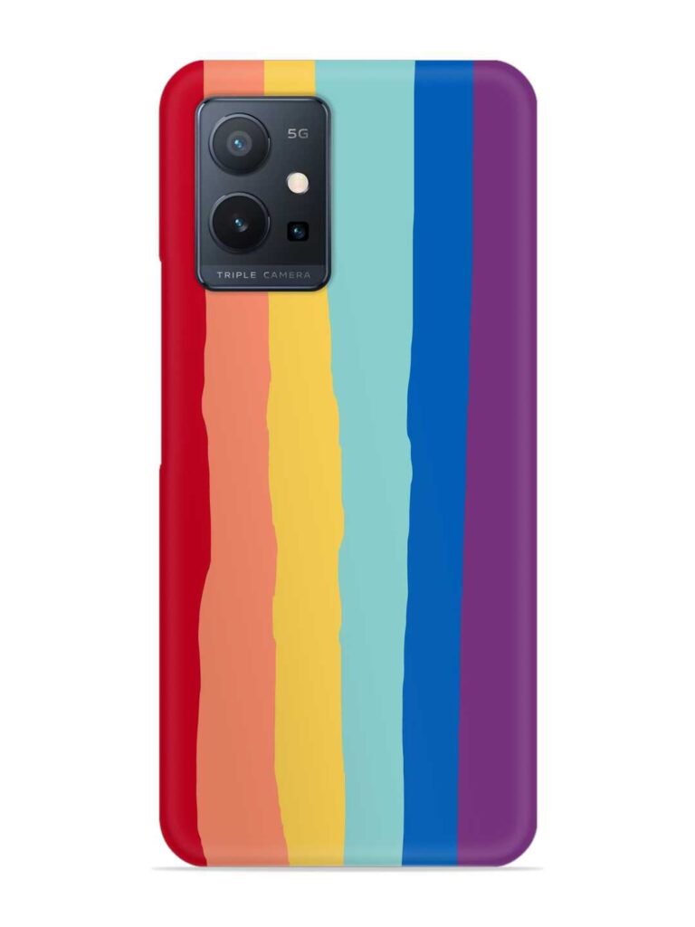 Rainbow Genuine Liquid Snap Case for Vivo T1 (5G) Zapvi