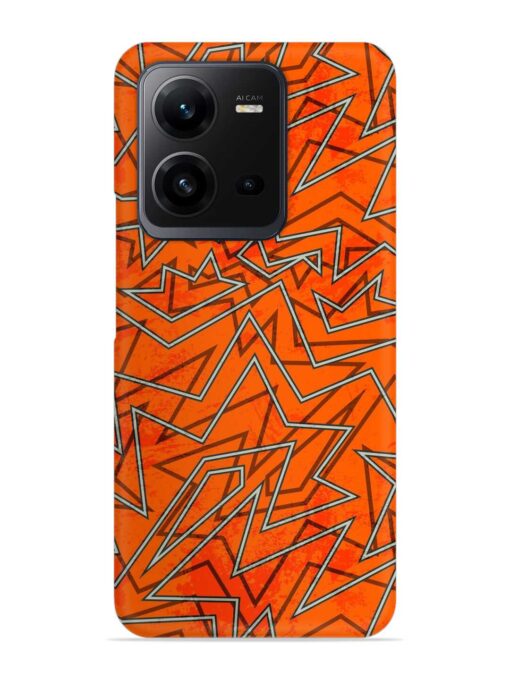 Abstract Orange Retro Snap Case for Vivo V25 (5G) Zapvi