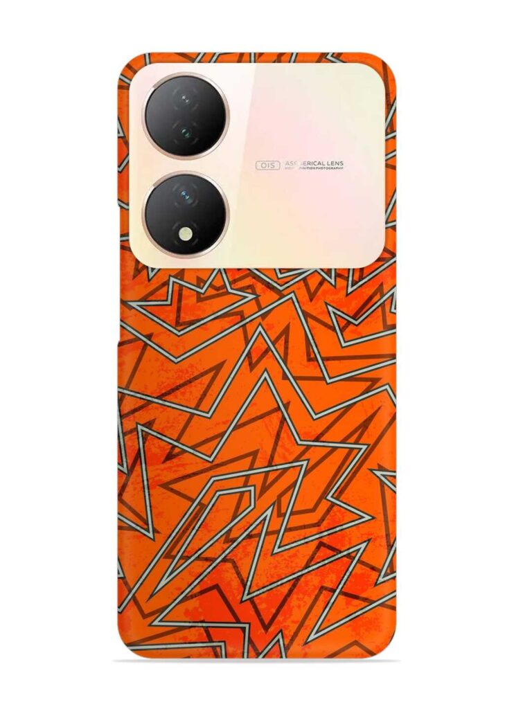 Abstract Orange Retro Snap Case for Vivo Y100 (5G) Zapvi