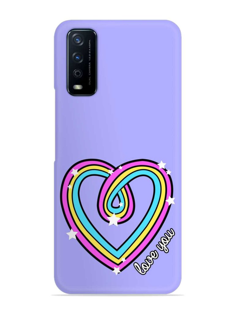 Colorful Rainbow Heart Snap Case for Vivo Y12G Zapvi