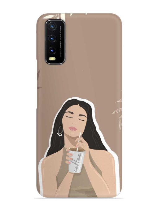 Girl With Coffee Snap Case for Vivo Y20 Zapvi