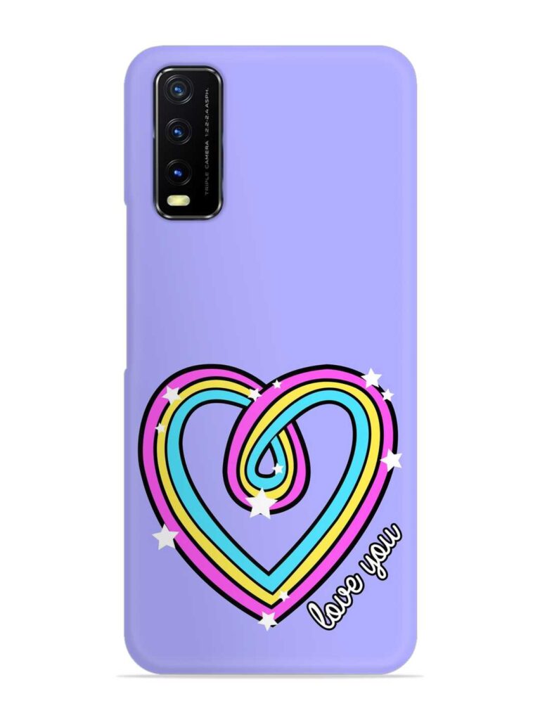 Colorful Rainbow Heart Snap Case for Vivo Y20G Zapvi
