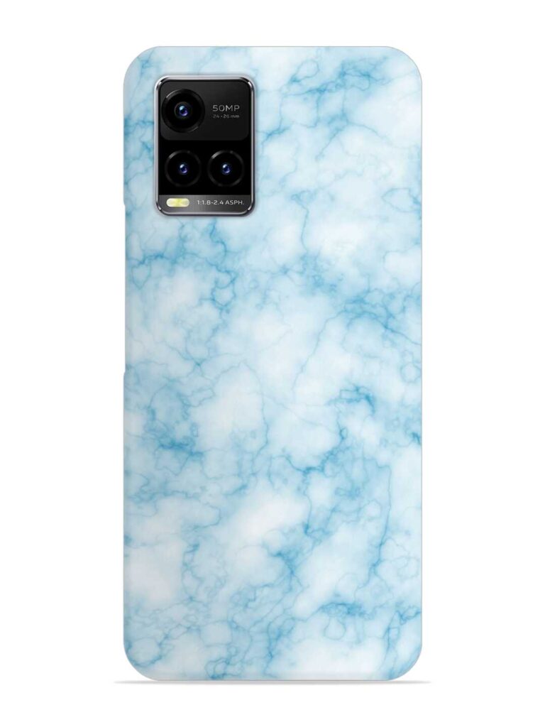 Blue White Natural Marble Snap Case for Vivo Y21 Zapvi