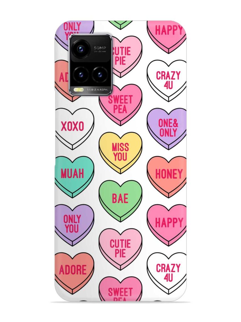 Colorful Heart Candy Snap Case for Vivo Y21 Zapvi