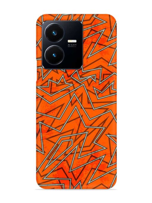 Abstract Orange Retro Snap Case for Vivo Y22 Zapvi