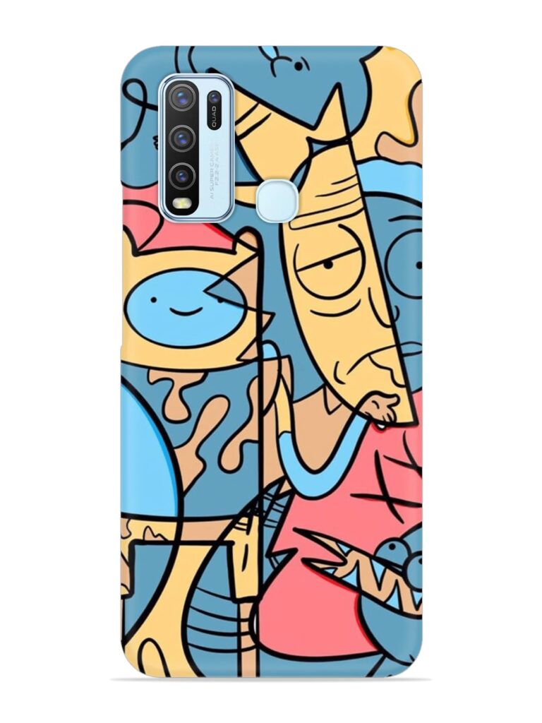 Silly Face Doodle Snap Case for Vivo Y30 Zapvi