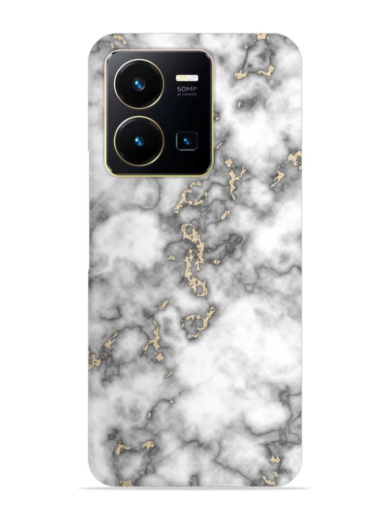 Gray And Gold Marble Snap Case for Vivo Y35 Zapvi