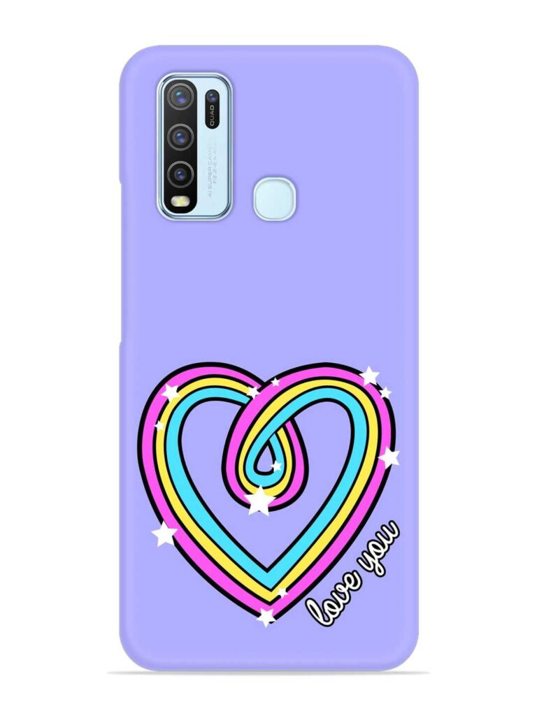 Colorful Rainbow Heart Snap Case for Vivo Y50 Zapvi