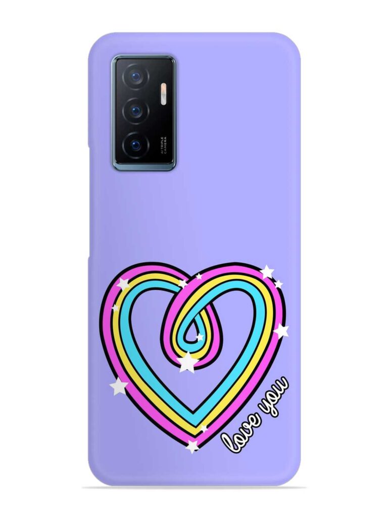 Colorful Rainbow Heart Snap Case for Vivo Y75 (4G) Zapvi