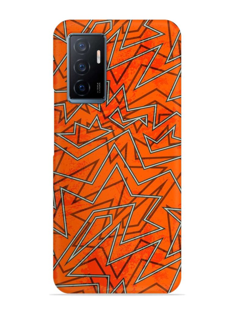 Abstract Orange Retro Snap Case for Vivo Y75 (4G) Zapvi